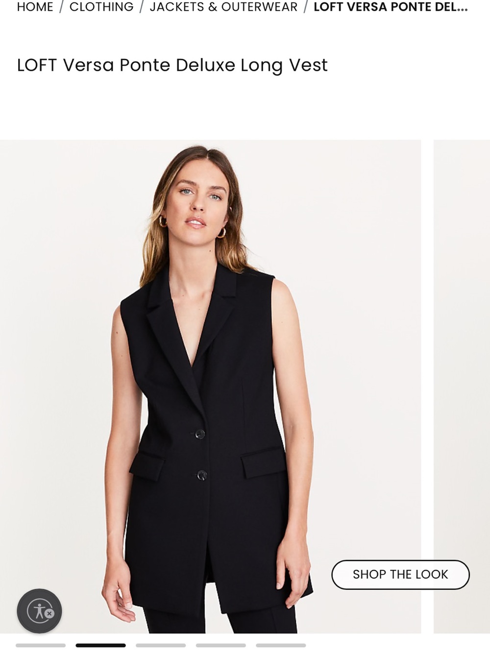 Loft Versa Women’s Ponte Deluxe Long Black Sleeveless Blazer Vest Size XLP